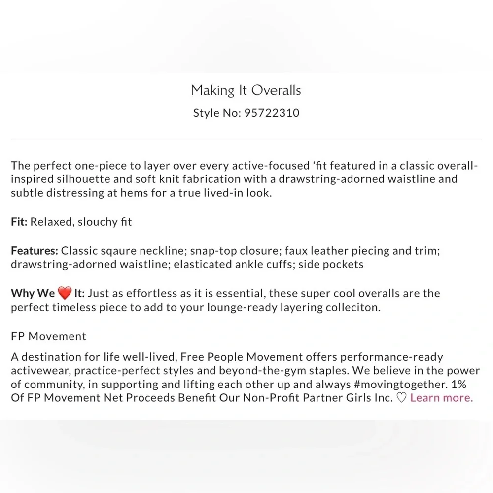 NWT Free People Movement M Making It Overalls in Heather Gray Combo New $168 - Picture 8 of 10